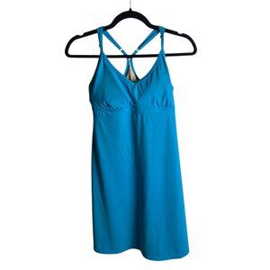 Athleta Size M Shorebreak Athleisure Dress Costal Blue Casual Beach Razor Back